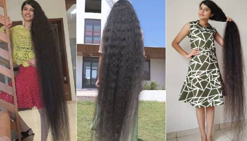 Indian girl breaks record for longest hair on  teenager