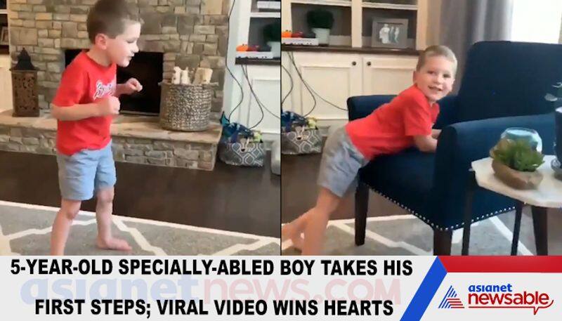 5-year-old specially-abled boy takes his first steps; viral video wins hearts-tgy