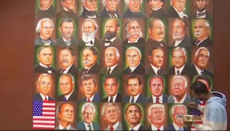 Painter Adds Joe Biden To His Collage Of US Presidents