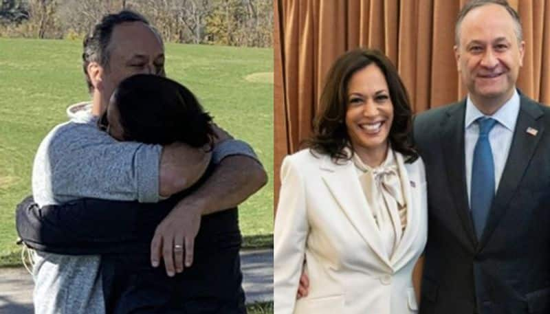 kamala harris shares loving pic with her husband