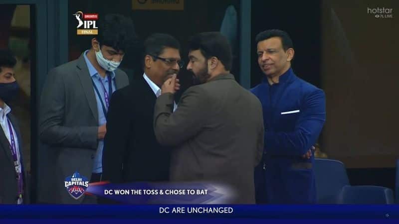 mohanlal in dubai stadium to watch ipl final