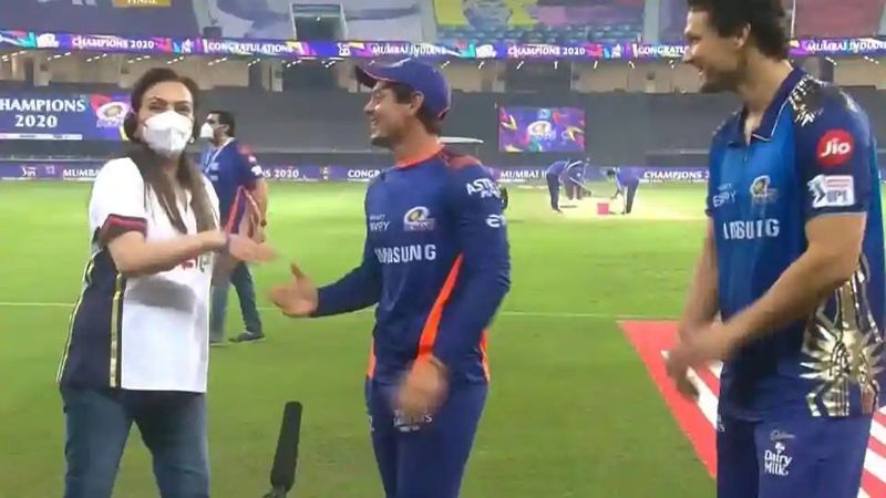 IPL2020 Nita Ambani Crashing Quinton De Kock-Nathan Coulter Niles Interview