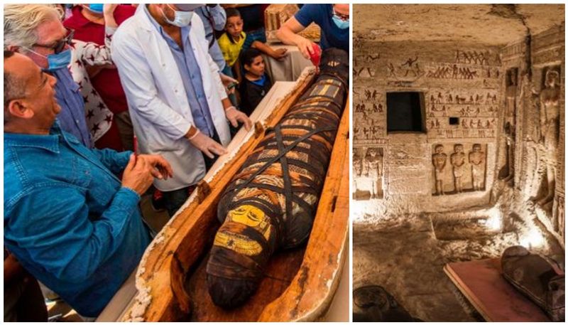 More than 100 intact sarcophagi unearthed near Cairo