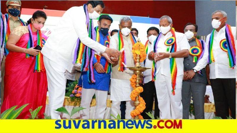 Foundation Stone to Co operative Society Building in chikkaballapur snr