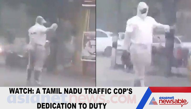 Watch A Tamil Nadu traffic cop's dedication to duty-tgy