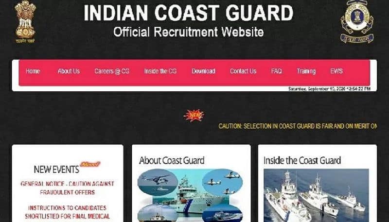 Indian Coast Guard Recruitment 2020 Notification Out apply at joinindiancoastguard.gov.in for Navik (DB) 10th Entry 01/2021 Batch