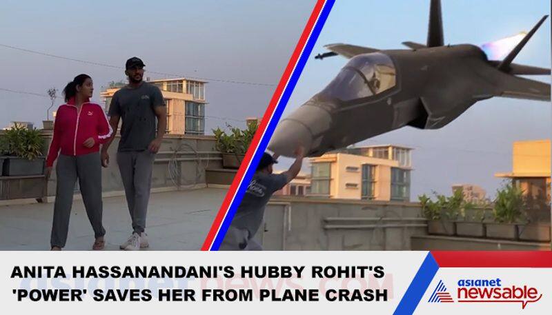 Watch funny video how Anita Hassanandani's hubby Rohit Reddy saves wifey from plane crash  - gps