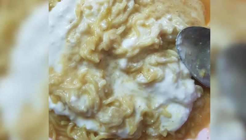 Girl eats Maggi with curd viral post