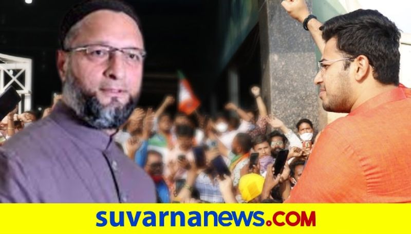 Owaisi speaks language of rabid Islamism extremism like Jinna says BJP Tejasvi Surya pod