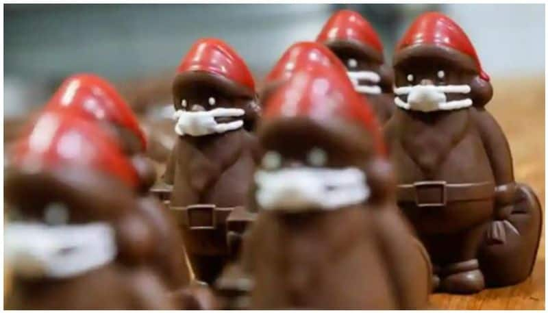 Chocolate Santas get a Covid makeover in Hungary