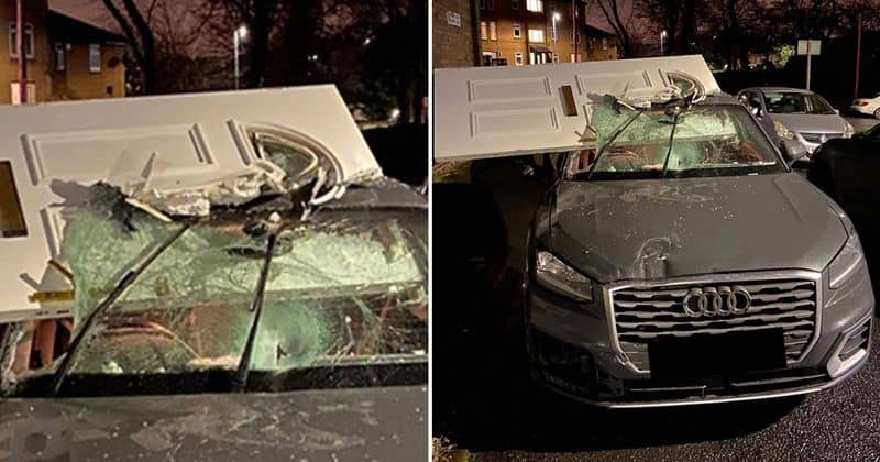 Audi driver to escape with collapsed door after accident