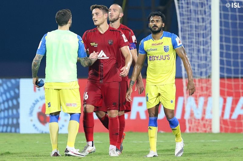 ISL 7 kerala blasters fc vs Northeast united fc match ended with draw ckm