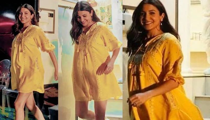 Anushka Sharma looks beautiful in yellow mini dress