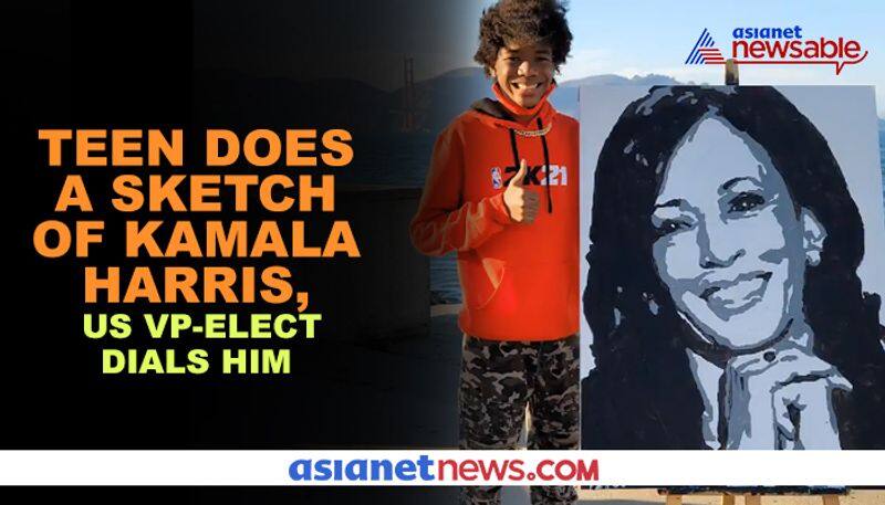 Teen does a sketch of Kamala Harris, US VP-elect dials him - gps