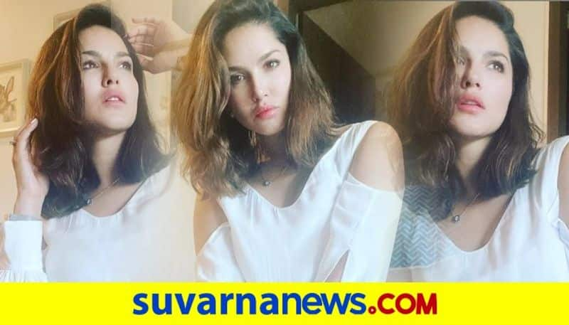 Sunny Leone looks beautiful in cold shoulder white crop top in Mumbai dpl