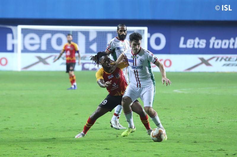 ISL 7 ATK mohun bagan beat SC east bengal fc by 2 goals ckm