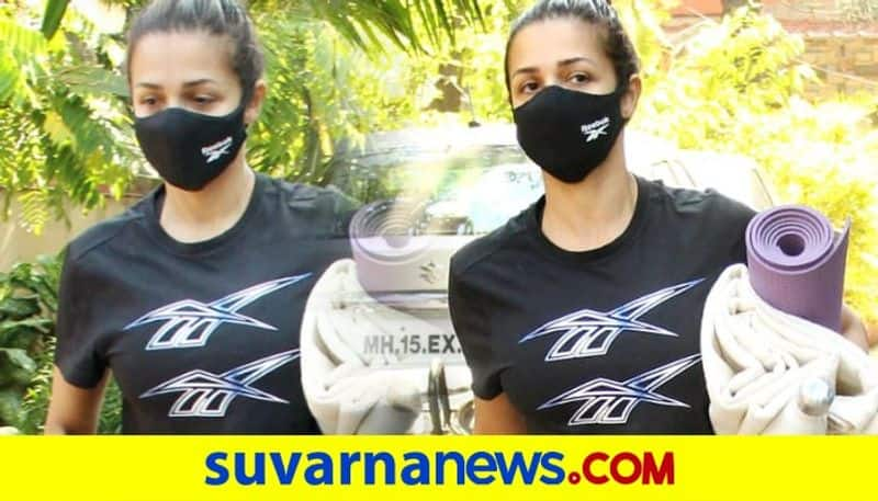 Malaika Arora in Rs 800 crop top and tights attends yoga class dpl