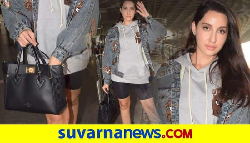 Nora Fatehi in sweatshirt and shorts with Rs 3 lakh bag is super stylish dpl