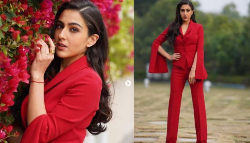 Sara Ali Khan in red jacket