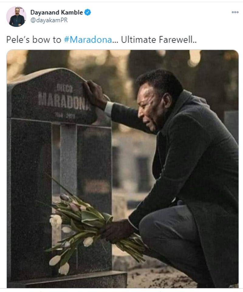 Reality behind Picture of Pele mourning at Maradonas grave