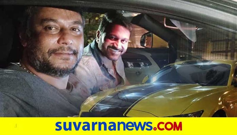 Rishab shetty with darshan in Mysore share ford mustang drive picture vcs