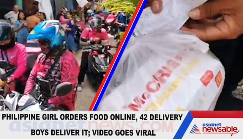 Philippine girl orders food online, 42 delivery boys deliver it; Video goes viral-TGY