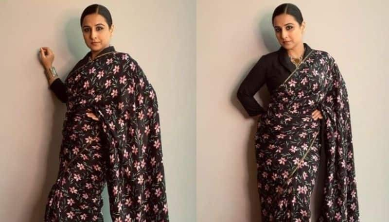 vidya balan shares pictures of herself in floral saree