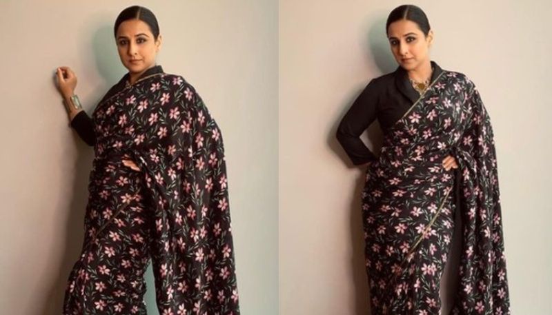 vidya balan shares pictures of herself in floral saree