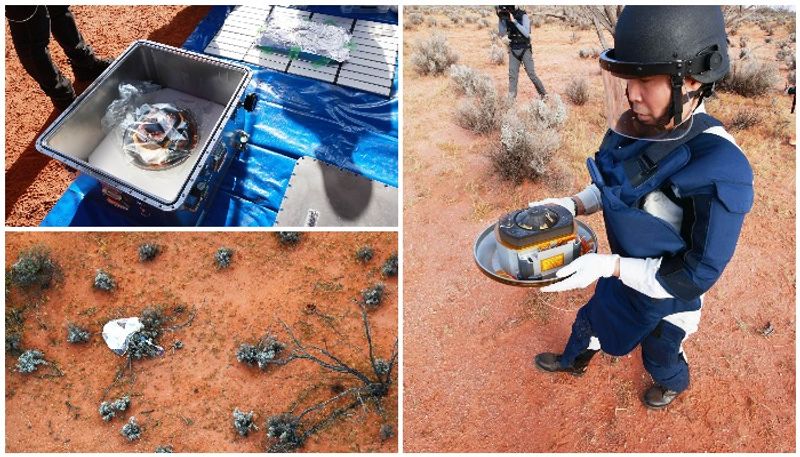 recovery team in Australia has found a space capsule carrying the first significant quantities of rock from an asteroid