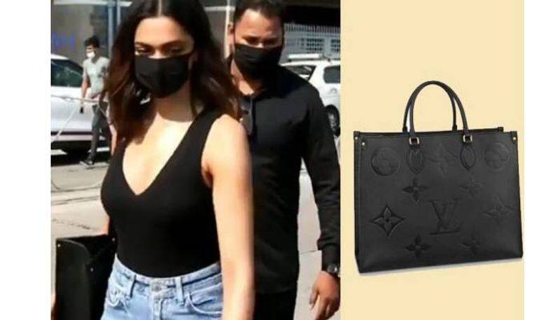 Deepika Padukone  classic black with a bag