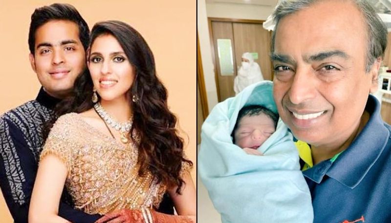 Mukesh Ambani all smiles as he holds his grandson; Shloka, Akash's baby boy-SYT