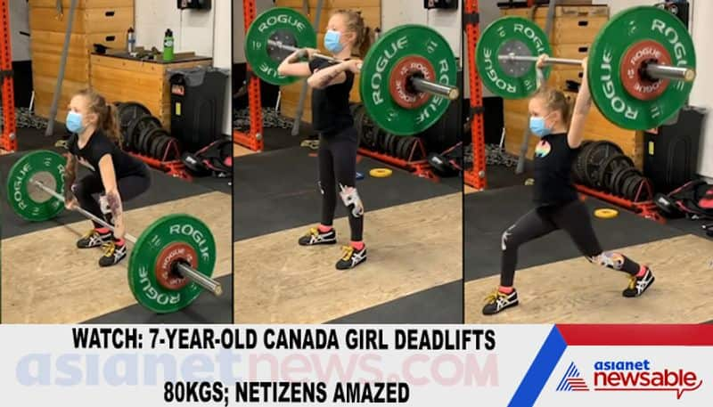 Watch 7-year-old Canada girl deadlifts 80kgs; netizens amazed-tgy