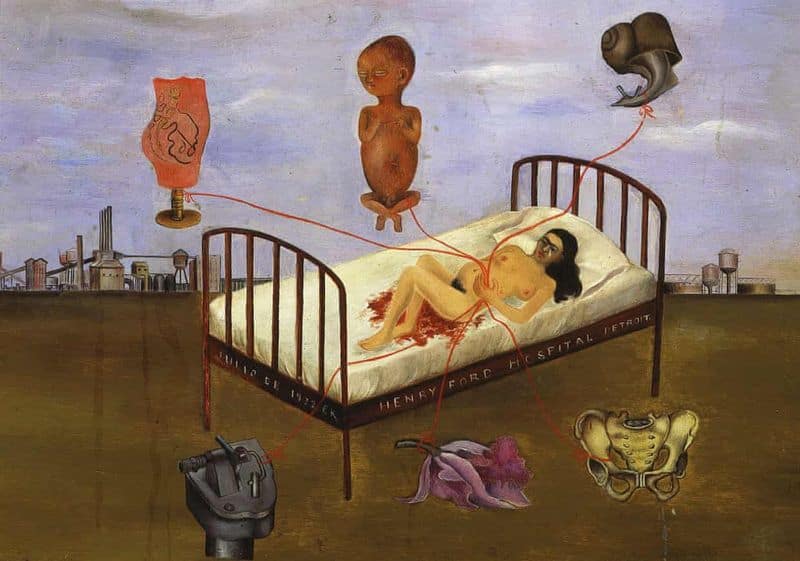 The surrealist self portraits of Frida Kahlo which expressed her woes in a subtle way