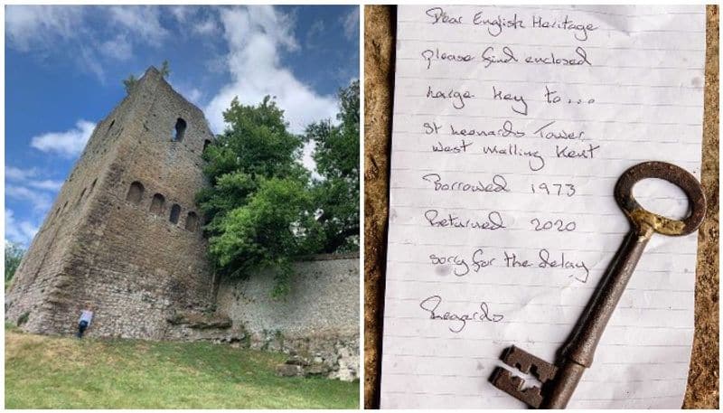 key which opened the doors of an 11th Century tower has been returned almost 50 years after it disappeared