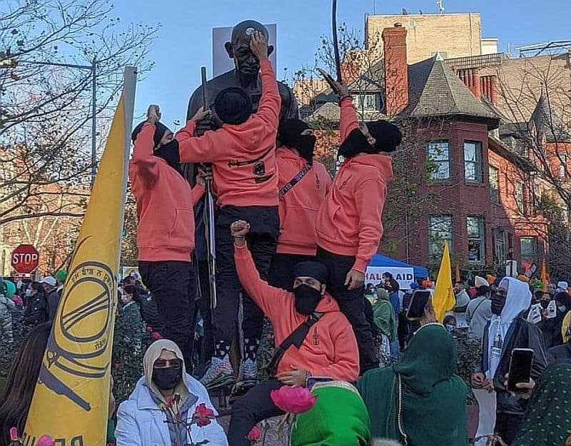 Gandhi statue Washington DC vandalised Khalistan supporters-VPN