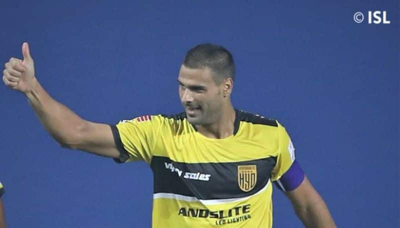 ISL 202-2021 Hyderabad FCs Aridane Santana Hero of the Matc against ATK Mohun Bagan