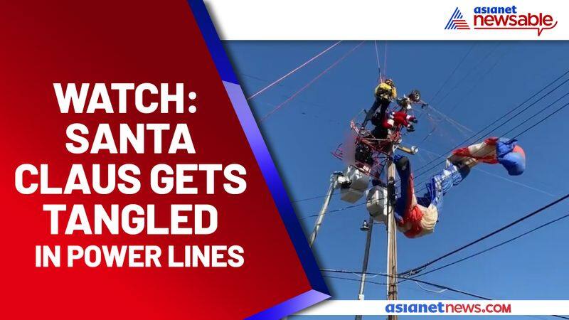 Santa stuck in power lines rescued; video goes viral - gps