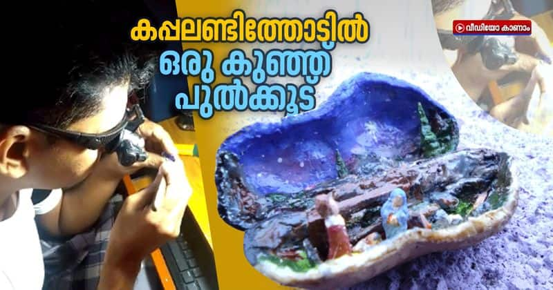 thiruvananthapuram man makes crib in peanut shell