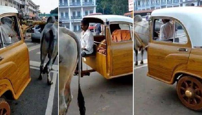 Video of a Bullock Cart with Cars Cabin