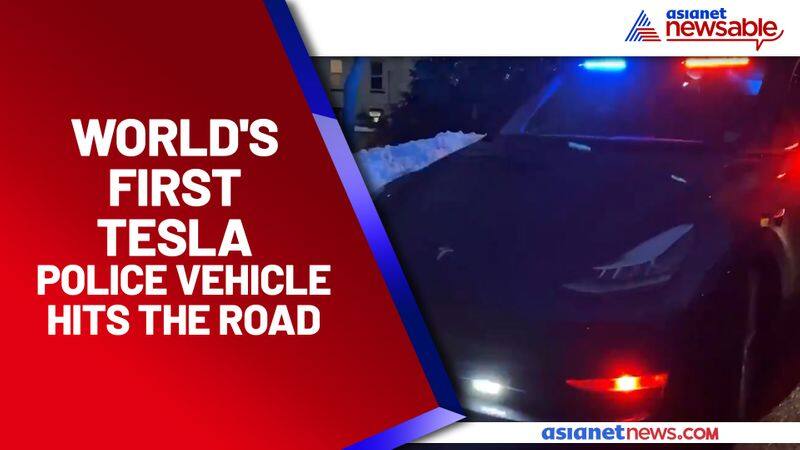 Auto Tesla Model Y Tesla police vehicle Hudson NYC - vpn