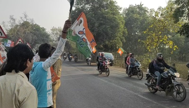 TMC supporters raise go back slogans at Suvendu Adhikari in Jhargram-dbr