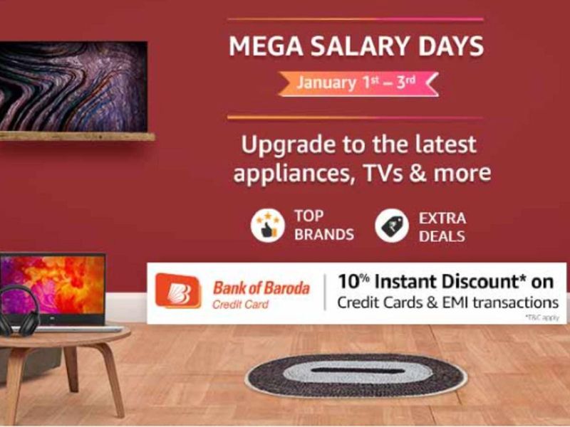 Amazon Mega Salary Days Offers discounts on TVs Refrigerators Headphones Home Appliances and More