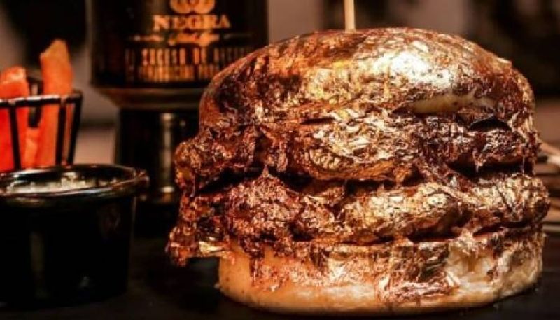 This restaurant serving a 24 karat gold plated burger