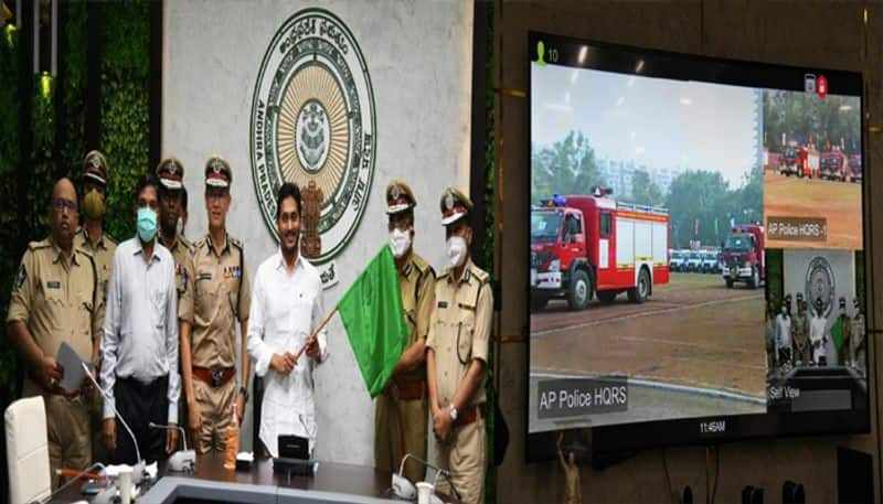 AP CM YS Jagan Inaugurates New Vehicles For AP Police