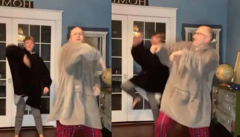 US man dances with his son in viral video