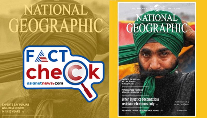 national geographic magazine cover on farmers protests in delhi is fake