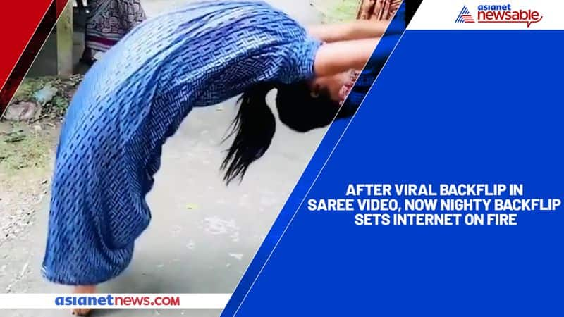 After viral backflip in saree video, now nighty backflip sets internet on fire-ycb