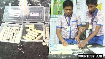 Students create organic chalks made out of rice flour and eucalyptus