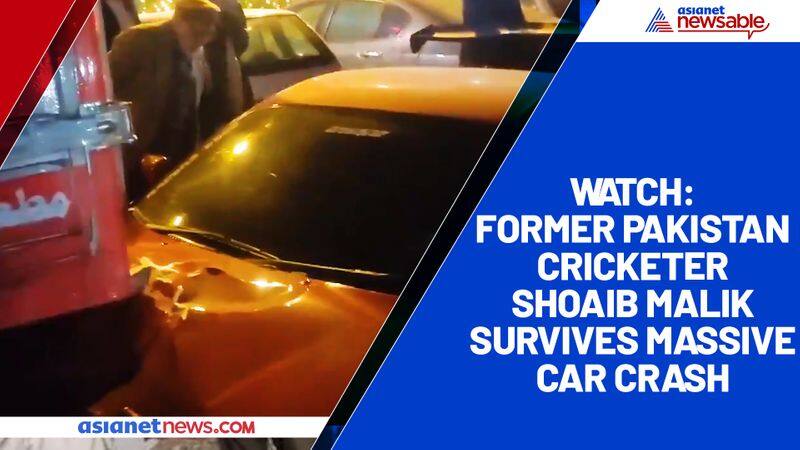 Watch Former Pakistan cricketer Shoaib Malik survives massive car crash-tgy