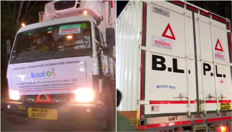 trucks carrying Covishield vaccine start journey from pune